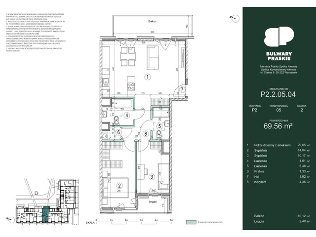 Mieszkanie w inwestycji Bulwary Praskie, symbol P2.2.05.04 » nportal.pl