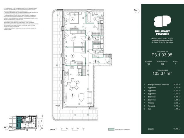 Mieszkanie w inwestycji Bulwary Praskie, symbol P3.1.03.05 » nportal.pl