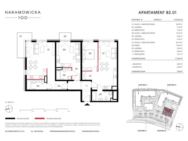 Mieszkanie w inwestycji Naramowicka 100, symbol B-B2.01 » nportal.pl