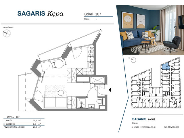 Komercyjne w inwestycji SAGARIS KĘPA, budynek Deluxe Studio, symbol 107 » nportal.pl