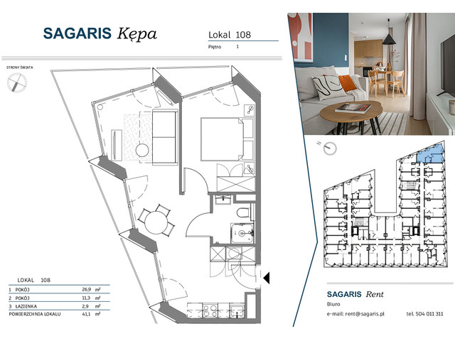 Komercyjne w inwestycji SAGARIS KĘPA, budynek Comfort Suite, symbol 108 » nportal.pl