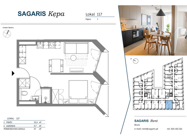 Komercyjne w inwestycji SAGARIS KĘPA, budynek Smart Suite, symbol 117 » nportal.pl