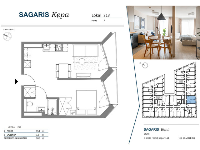 Komercyjne w inwestycji SAGARIS KĘPA, budynek Smart Suite, symbol 213 » nportal.pl