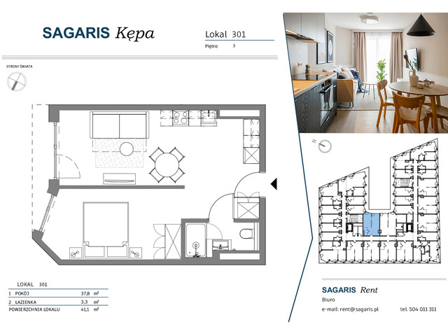 Komercyjne w inwestycji SAGARIS KĘPA, budynek Smart Suite, symbol 301 » nportal.pl