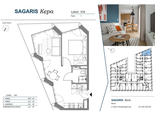 Komercyjne w inwestycji SAGARIS KĘPA, budynek Comfort Suite, symbol 308 » nportal.pl