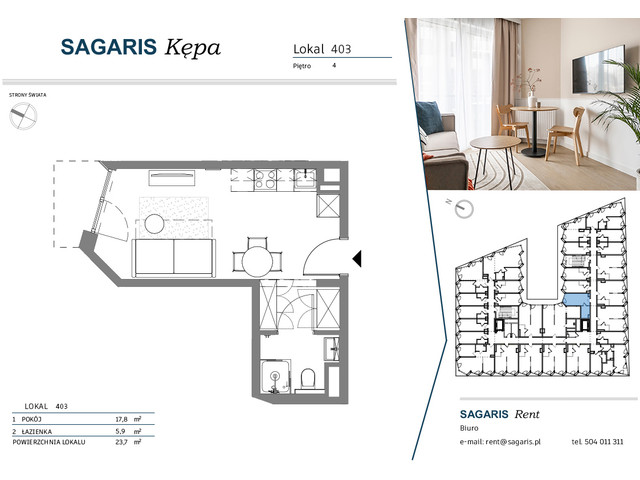 Komercyjne w inwestycji SAGARIS KĘPA, budynek Deluxe Studio, symbol 403 » nportal.pl