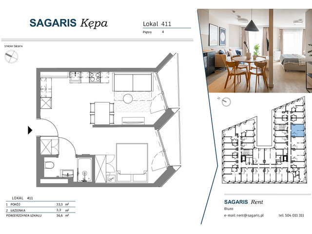 Komercyjne w inwestycji SAGARIS KĘPA, budynek Smart Suite, symbol 411 » nportal.pl