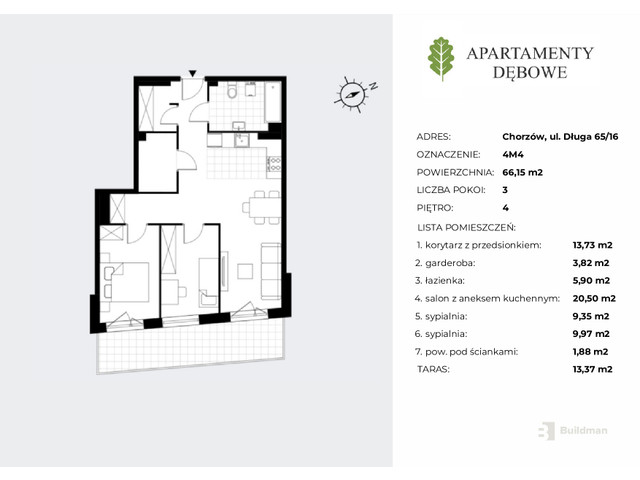 Mieszkanie w inwestycji Apartamenty Dębowe, symbol 4M4 » nportal.pl