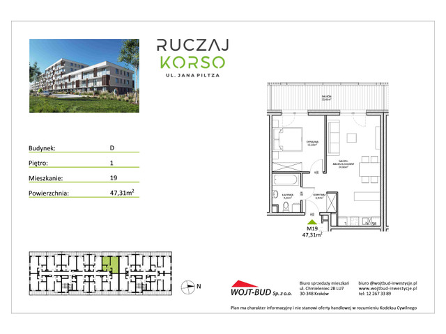 Mieszkanie w inwestycji RUCZAJ KORSO ETAP III, symbol D19 » nportal.pl