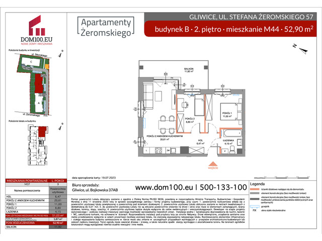 Mieszkanie w inwestycji APARTAMENTY ŻEROMSKIEGO, symbol B44 » nportal.pl