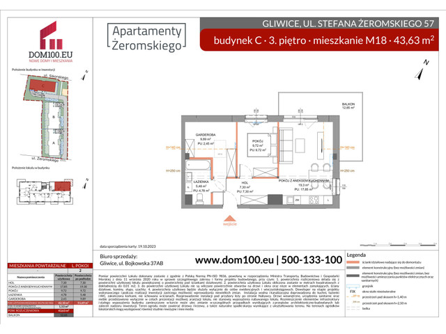 Mieszkanie w inwestycji APARTAMENTY ŻEROMSKIEGO, symbol C18 » nportal.pl