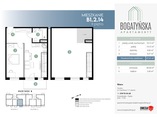 Mieszkanie w inwestycji Bogatyńska Apartamenty, symbol B1.2.14 » nportal.pl