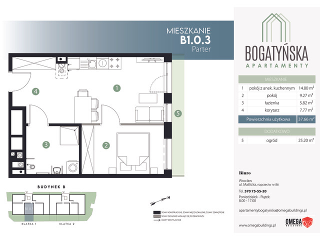 Mieszkanie w inwestycji Bogatyńska Apartamenty, symbol B1.0.3 » nportal.pl