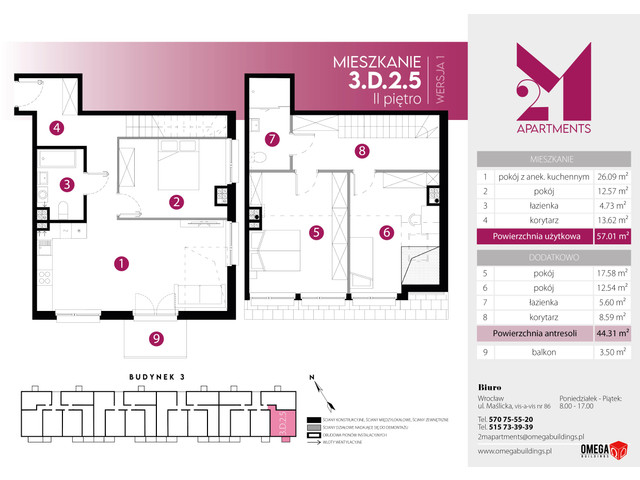 Mieszkanie w inwestycji 2M Apartments, symbol D.2.5 » nportal.pl