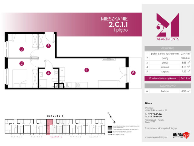 Mieszkanie w inwestycji 2M Apartments, symbol 2.C.1.1 » nportal.pl