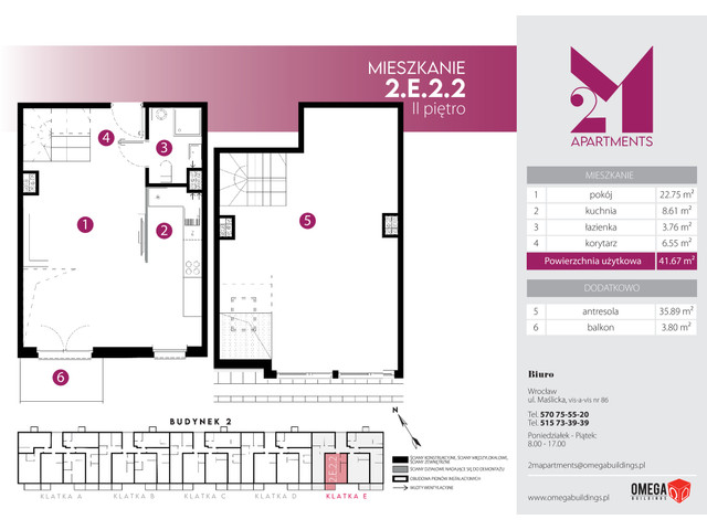 Mieszkanie w inwestycji 2M Apartments, symbol 2.E.2.2 » nportal.pl