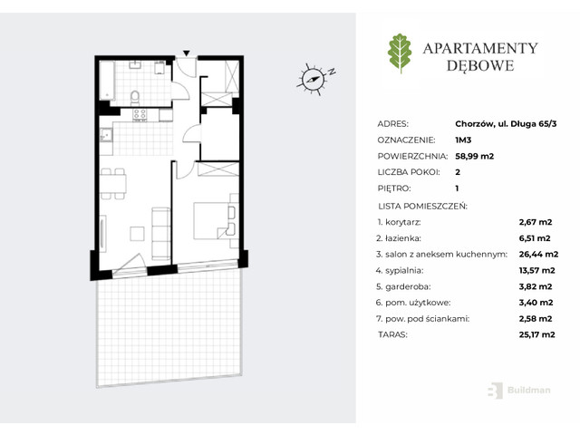 Mieszkanie w inwestycji Apartamenty Dębowe, symbol 1M3 » nportal.pl