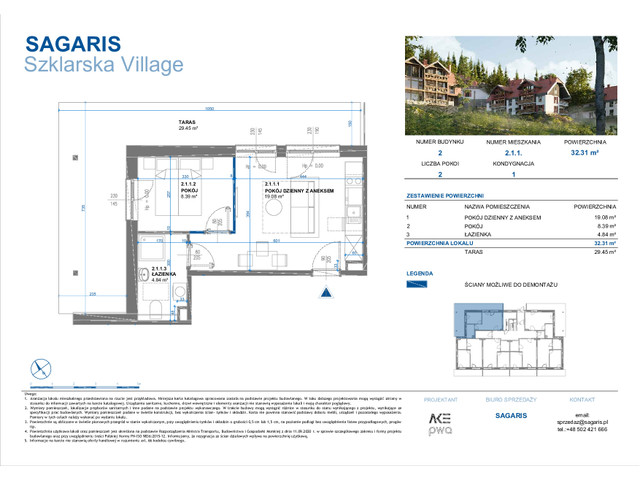 Mieszkanie w inwestycji Szklarska Village, symbol 2.1.1. » nportal.pl