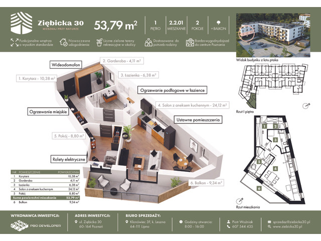 Mieszkanie w inwestycji Ziębicka 30, symbol 2.2.01 » nportal.pl