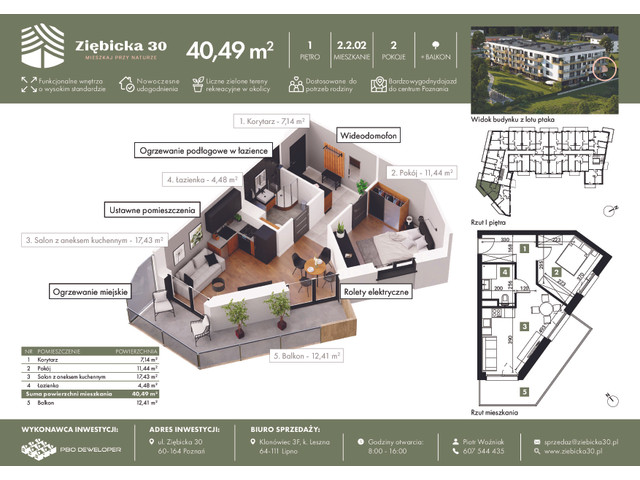 Mieszkanie w inwestycji Ziębicka 30, symbol 2.2.02 » nportal.pl