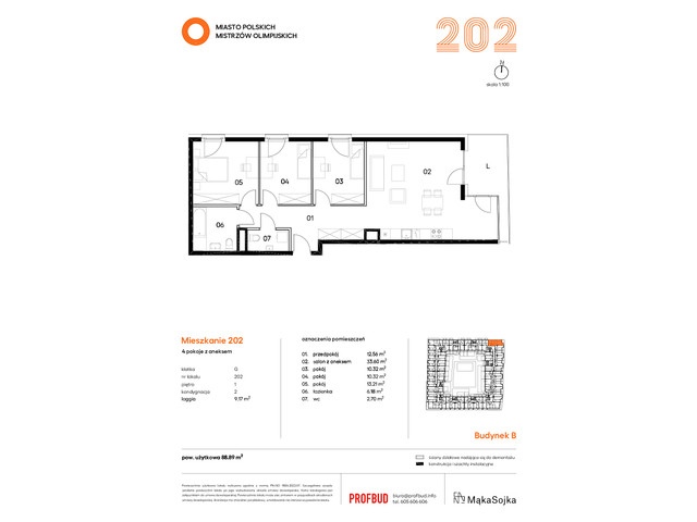 Mieszkanie w inwestycji Miasto Polskich Mistrzów Olimpijskich , symbol B/07/01/G202 » nportal.pl