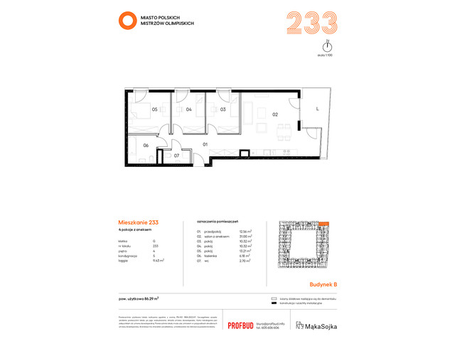 Mieszkanie w inwestycji Miasto Polskich Mistrzów Olimpijskich , symbol B/07/04/G233 » nportal.pl