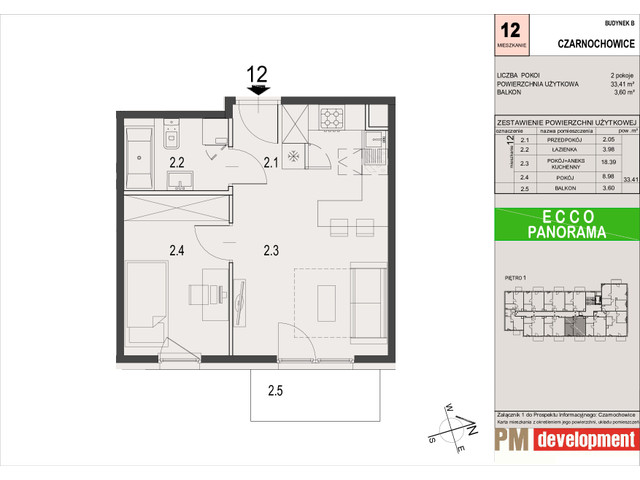 Mieszkanie w inwestycji ECCO PANORAMA, symbol B.12 » nportal.pl