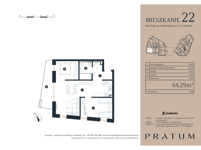 Mieszkanie w inwestycji Pratum Apartamenty Etap I, symbol M22 » nportal.pl