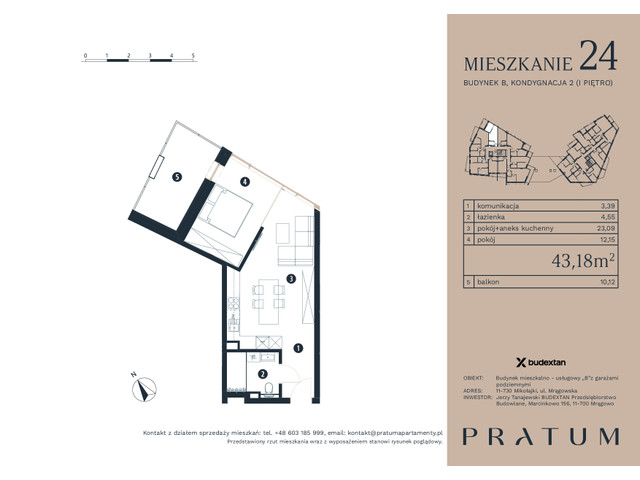 Mieszkanie w inwestycji Pratum Apartamenty Etap I, symbol M24 » nportal.pl