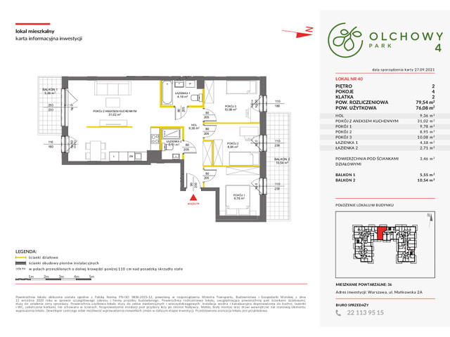 Mieszkanie w inwestycji OLCHOWY PARK, symbol 4_40 » nportal.pl