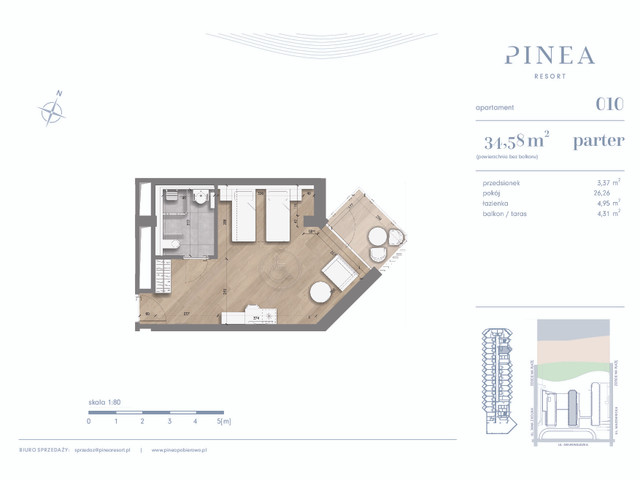 Mieszkanie w inwestycji PINEA Resort | Apartamenty inwestycyj..., budynek Pinea / apartament przy plaży, symbol 10 » nportal.pl