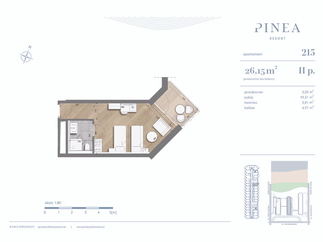Mieszkanie w inwestycji PINEA Resort | Apartamenty inwestycyj..., budynek Pinea / apartament przy plaży, symbol 215 » nportal.pl