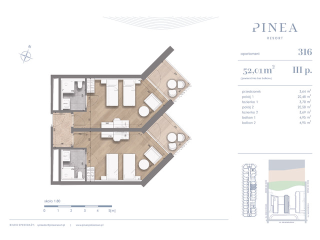 Mieszkanie w inwestycji PINEA Resort | Apartamenty inwestycyj..., budynek Pinea / apartament przy plaży, symbol 316 » nportal.pl