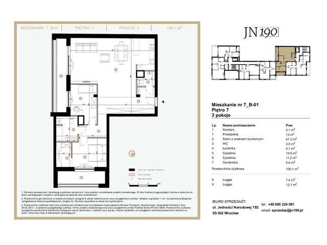 Mieszkanie w inwestycji JN190 Centrum Twojego Miasta, symbol B7-01 » nportal.pl