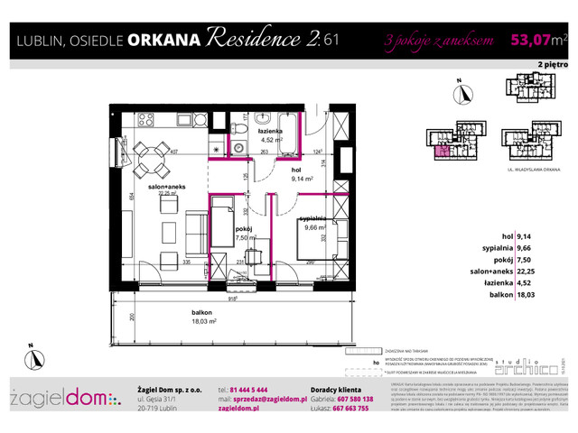 Mieszkanie w inwestycji ORKANA RESIDENCE II, symbol D-LO2-LM-61 » nportal.pl