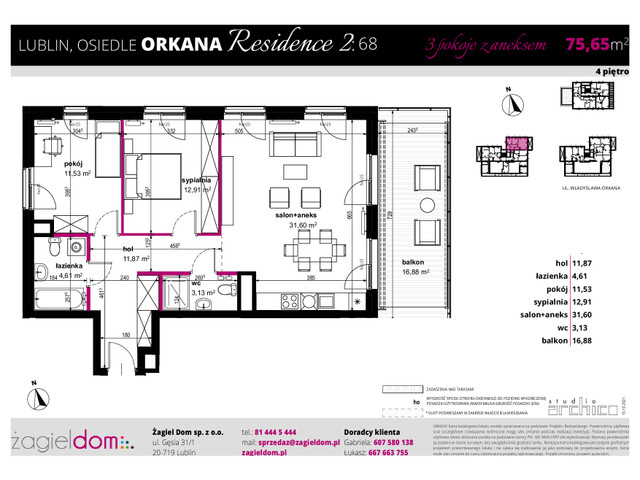 Mieszkanie w inwestycji ORKANA RESIDENCE II, symbol D-LO2-LM-68 » nportal.pl