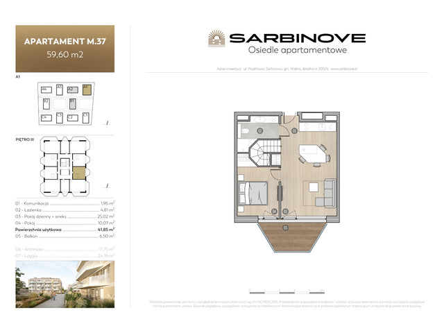 Mieszkanie w inwestycji Sarbinove Osiedle Apartamentowe, budynek Rezerwacja, symbol A1.M.37 » nportal.pl