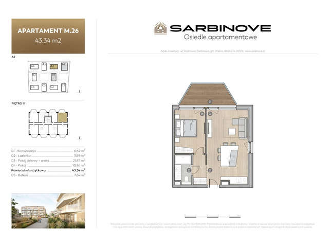 Mieszkanie w inwestycji Sarbinove Osiedle Apartamentowe, budynek Rezerwacja, symbol A2.M.26 » nportal.pl