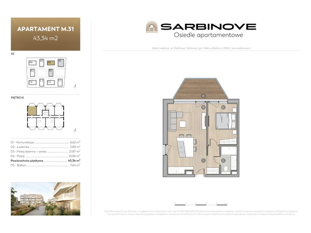 Mieszkanie w inwestycji Sarbinove Osiedle Apartamentowe, symbol A2.M.31 » nportal.pl