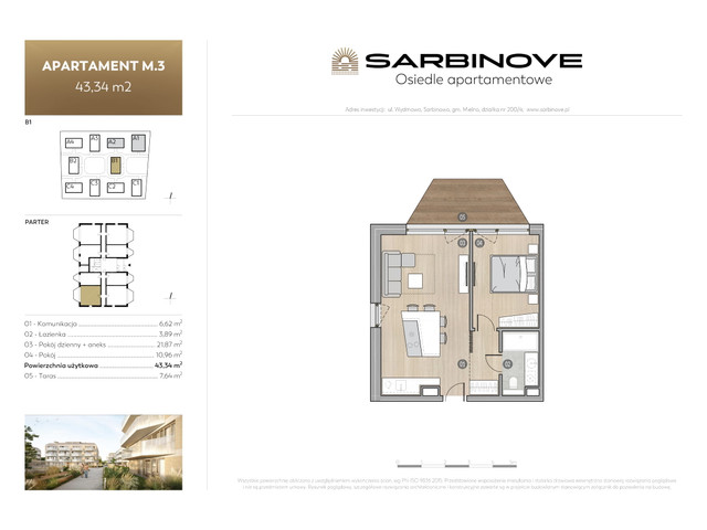 Mieszkanie w inwestycji Sarbinove Osiedle Apartamentowe, budynek Rezerwacja, symbol B1.M.3 » nportal.pl
