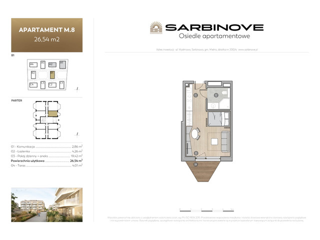 Mieszkanie w inwestycji Sarbinove Osiedle Apartamentowe, symbol B1.M.8 » nportal.pl
