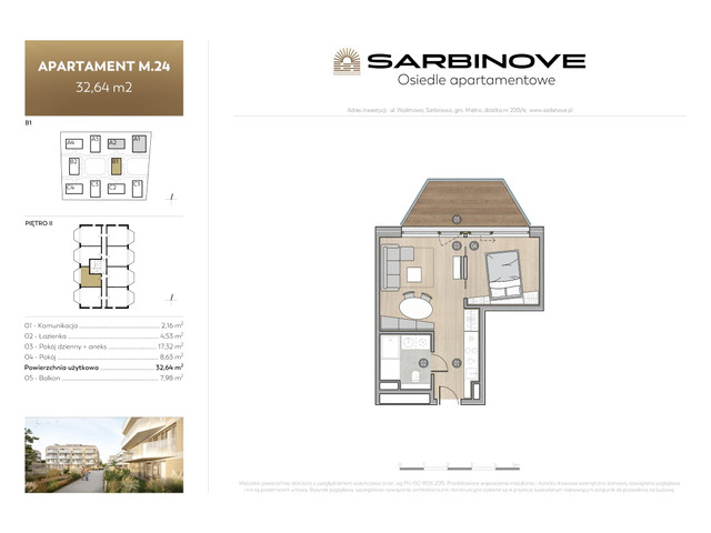 Mieszkanie w inwestycji Sarbinove Osiedle Apartamentowe, budynek Rezerwacja, symbol B1.M.24 » nportal.pl