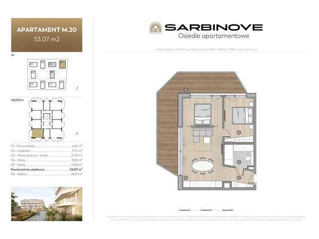 Mieszkanie w inwestycji Sarbinove Osiedle Apartamentowe, budynek Rezerwacja, symbol A1.M.20 » nportal.pl