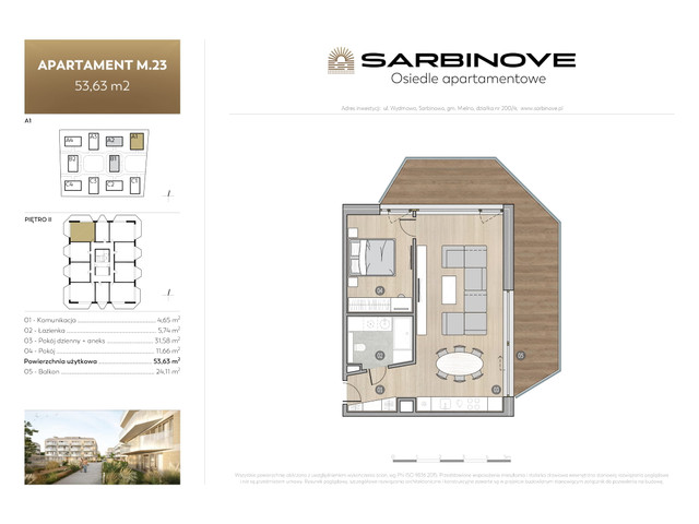 Mieszkanie w inwestycji Sarbinove Osiedle Apartamentowe, symbol A1.M.23 » nportal.pl