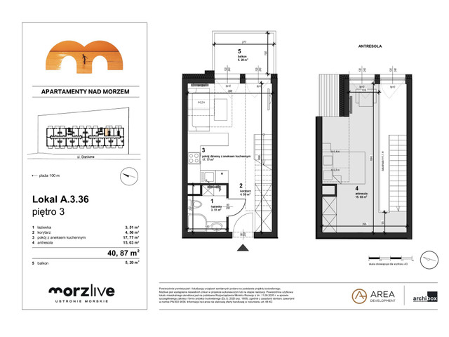 Mieszkanie w inwestycji Morzlive, budynek z antresolą, symbol A.3.36 » nportal.pl