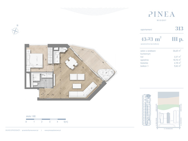 Mieszkanie w inwestycji PINEA Resort | Apartamenty inwestycyj..., symbol 313 » nportal.pl