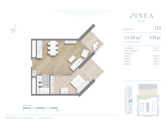Mieszkanie w inwestycji PINEA Resort | Apartamenty inwestycyj..., symbol 715 » nportal.pl