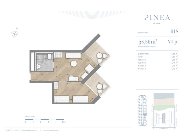 Mieszkanie w inwestycji PINEA Resort | Apartamenty inwestycyj..., symbol 618 » nportal.pl