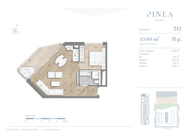 Mieszkanie w inwestycji PINEA Resort | Apartamenty inwestycyj..., symbol 212 » nportal.pl