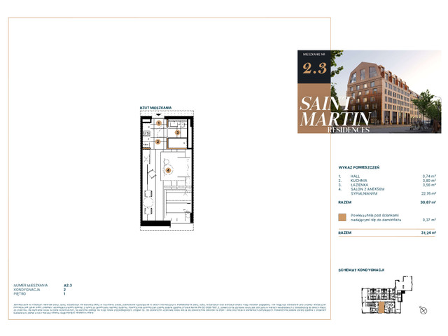 Mieszkanie w inwestycji Saint Martin Residences, symbol A2.3 » nportal.pl